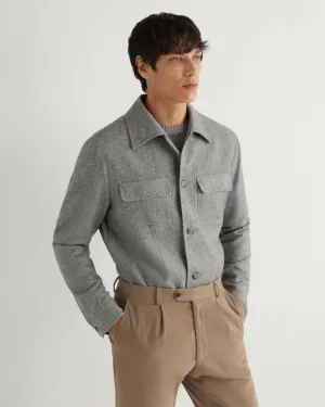 Men's Scala Herringbone Overshirt Grey