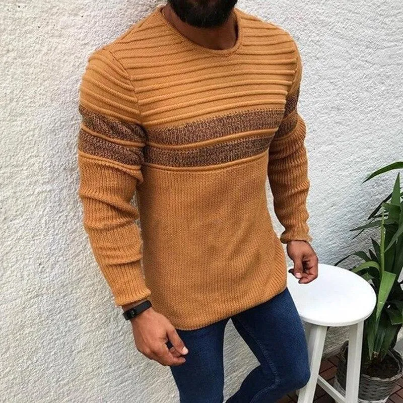 Men's Sweater With Grey Stripes