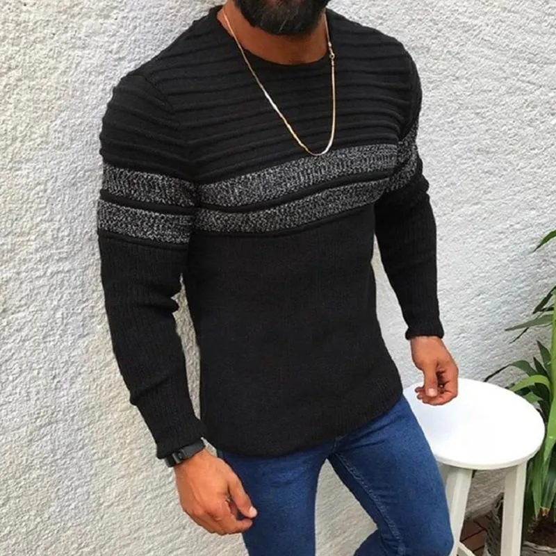 Men's Sweater With Grey Stripes