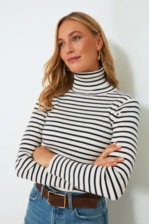 Navy Stripe Arlo Ribbed Turtleneck