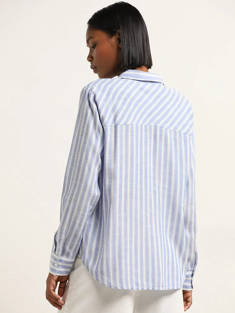 Nuon Blue Striped Design Shirt