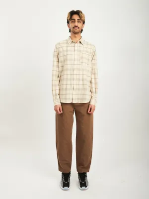 Oatmeal Algot Relaxed Textured Check Shirt