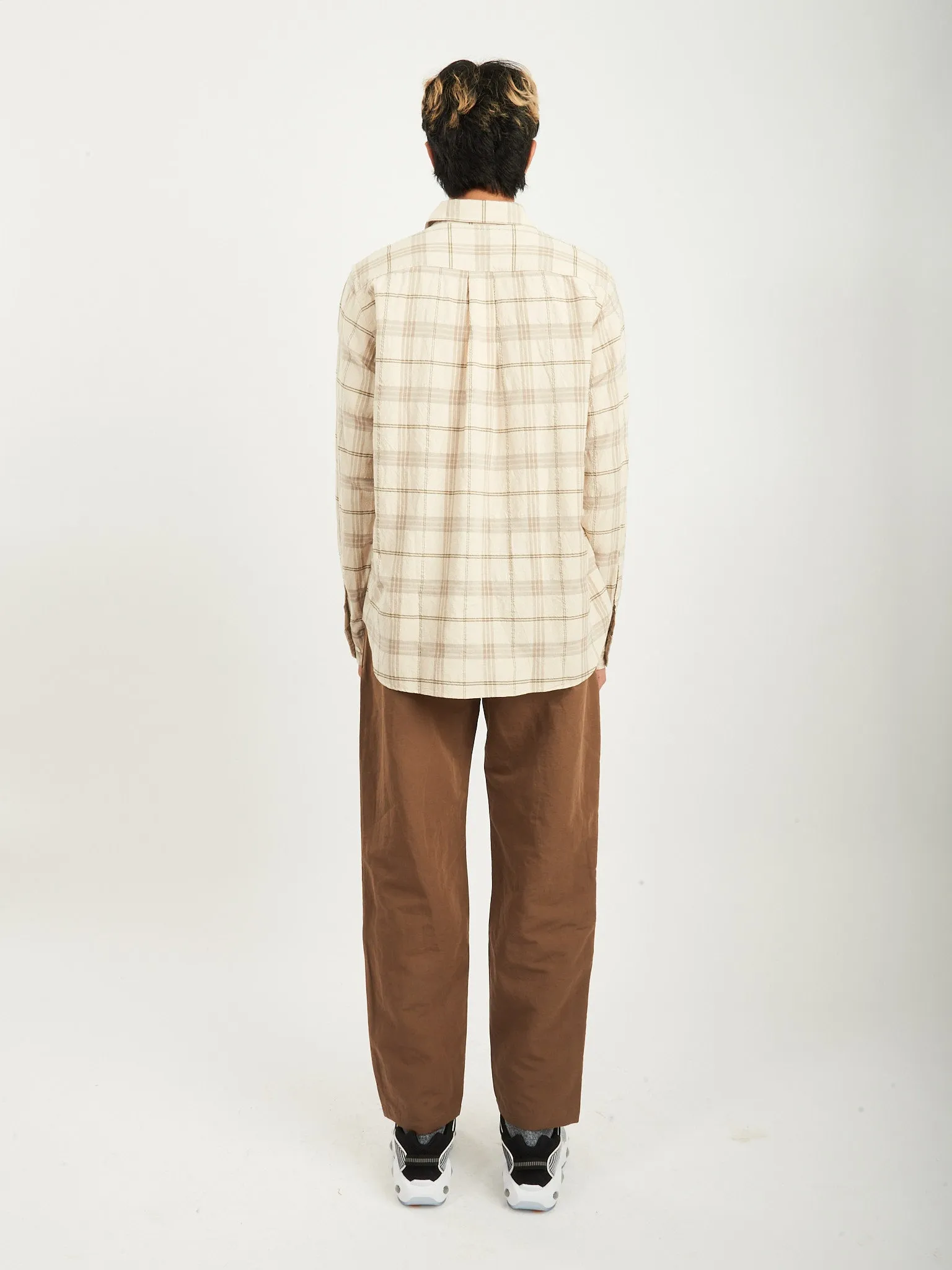 Oatmeal Algot Relaxed Textured Check Shirt