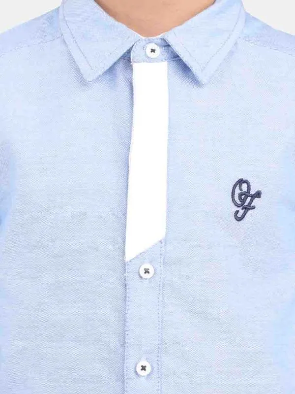 One Friday Blue Formal Logo Shirt