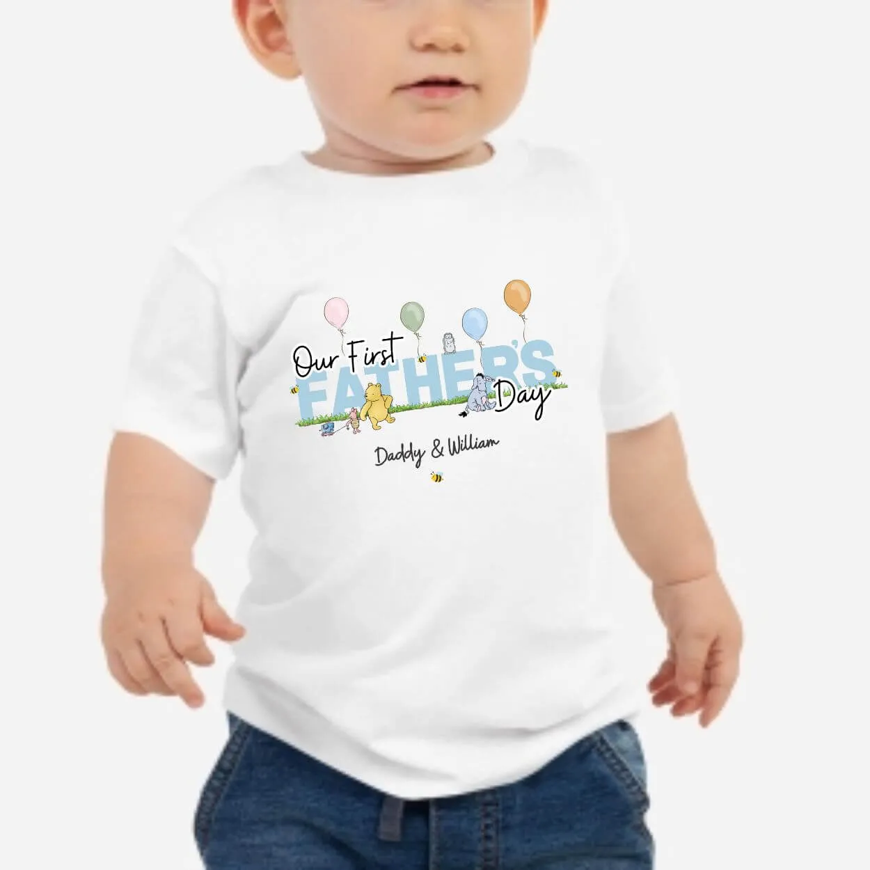 Our First Father's Day - Winnie the Pooh Baby Outfit (First Father's Day 1st Father's Day Daddy Dad Father's Day) (Copy)