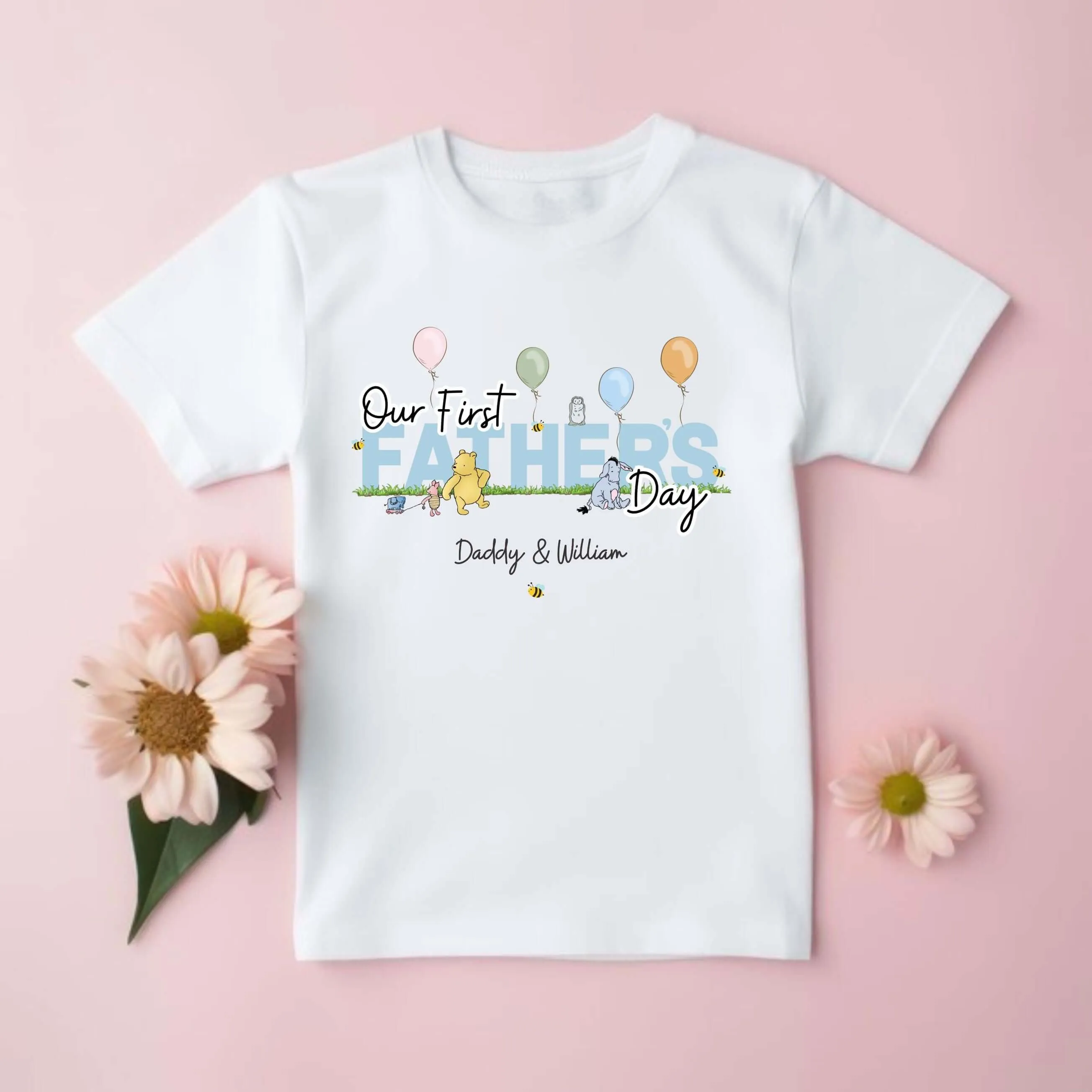 Our First Father's Day - Winnie the Pooh Baby Outfit (First Father's Day 1st Father's Day Daddy Dad Father's Day) (Copy)