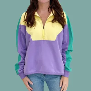 Pastel Mardi Gras 1/4 Zip Fleece