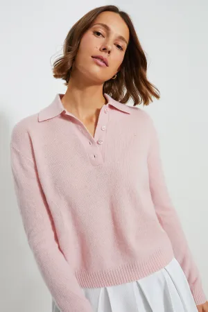 Pink Cashmere Cassidy Polo Sweater