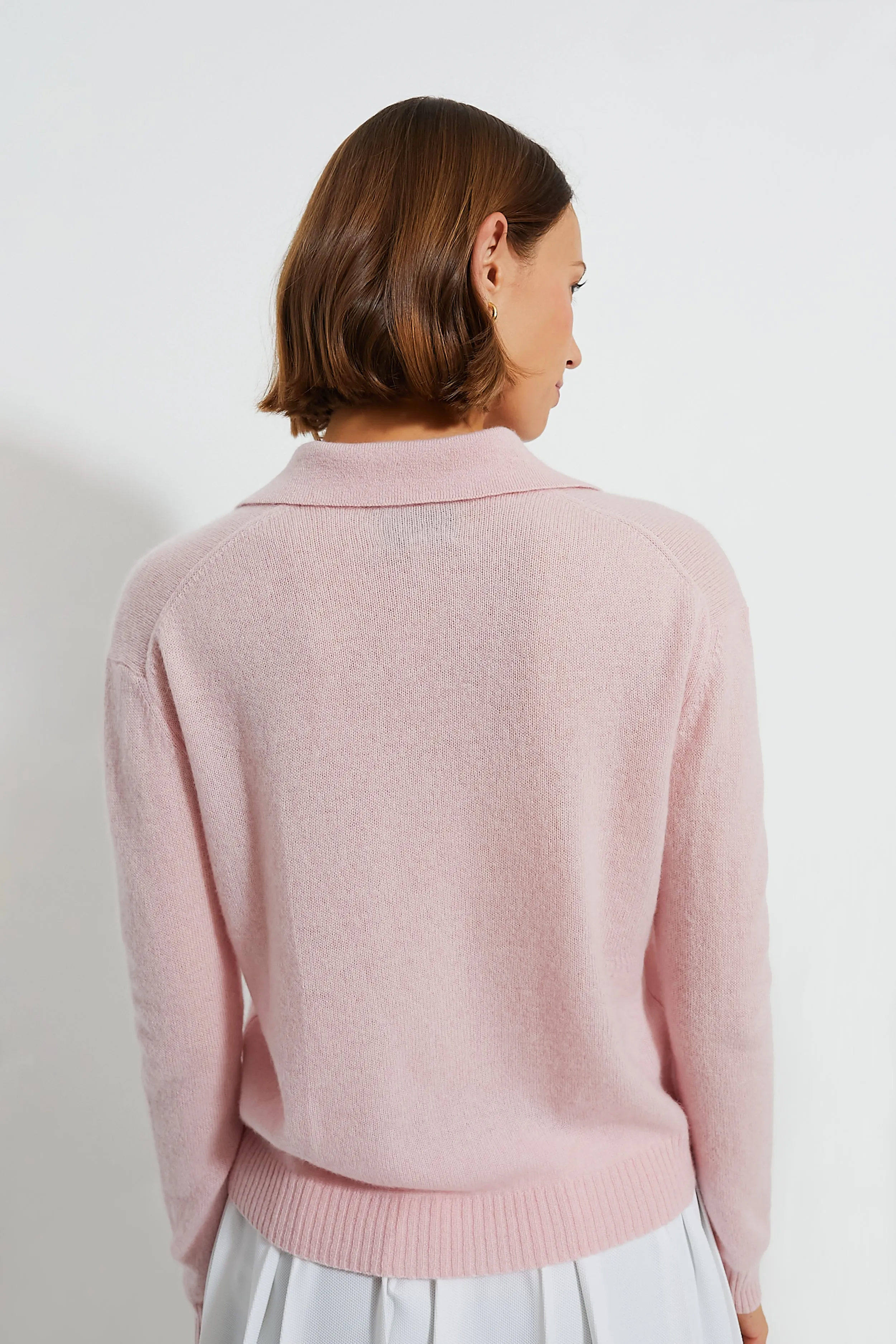 Pink Cashmere Cassidy Polo Sweater