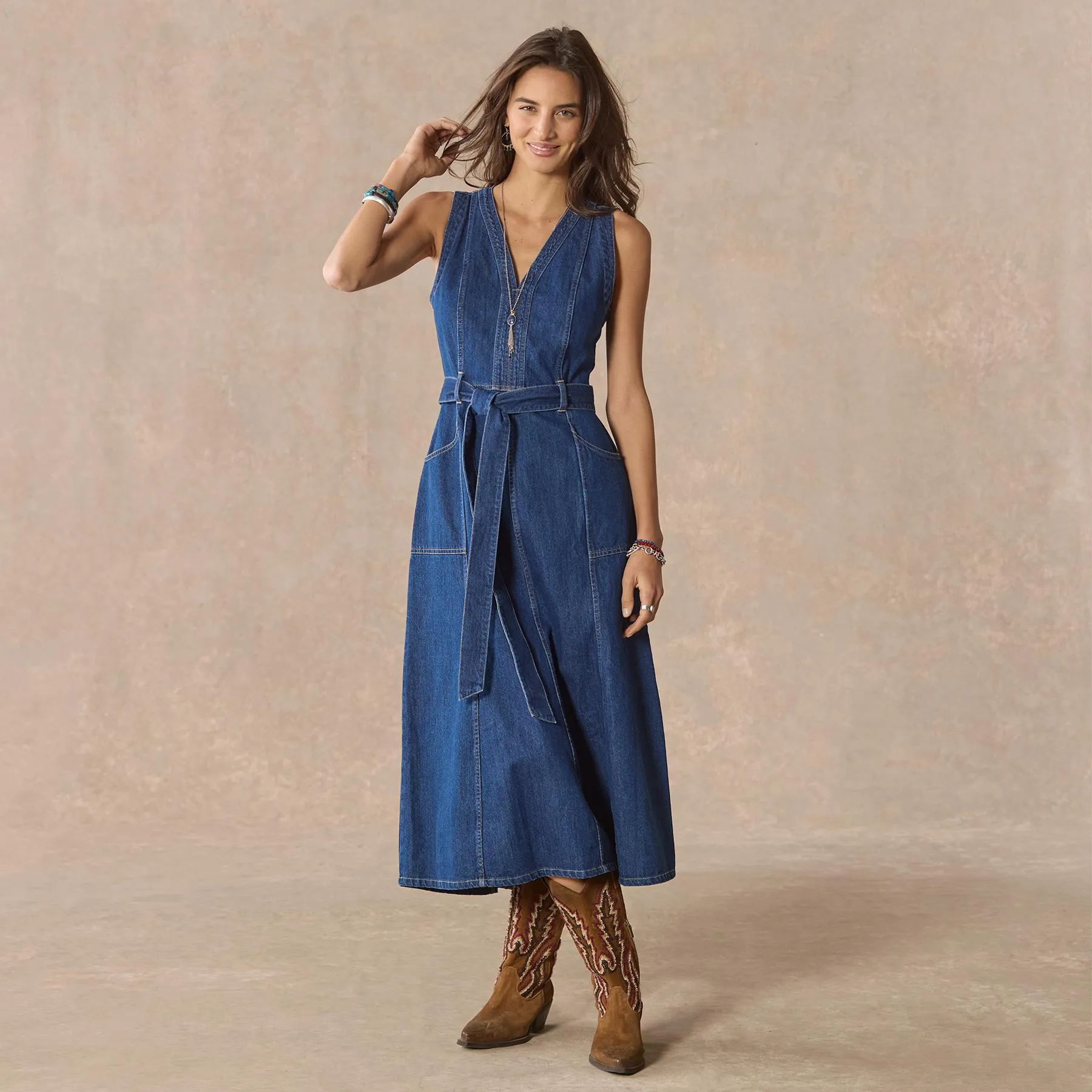 Poppy Denim Dress, Petite