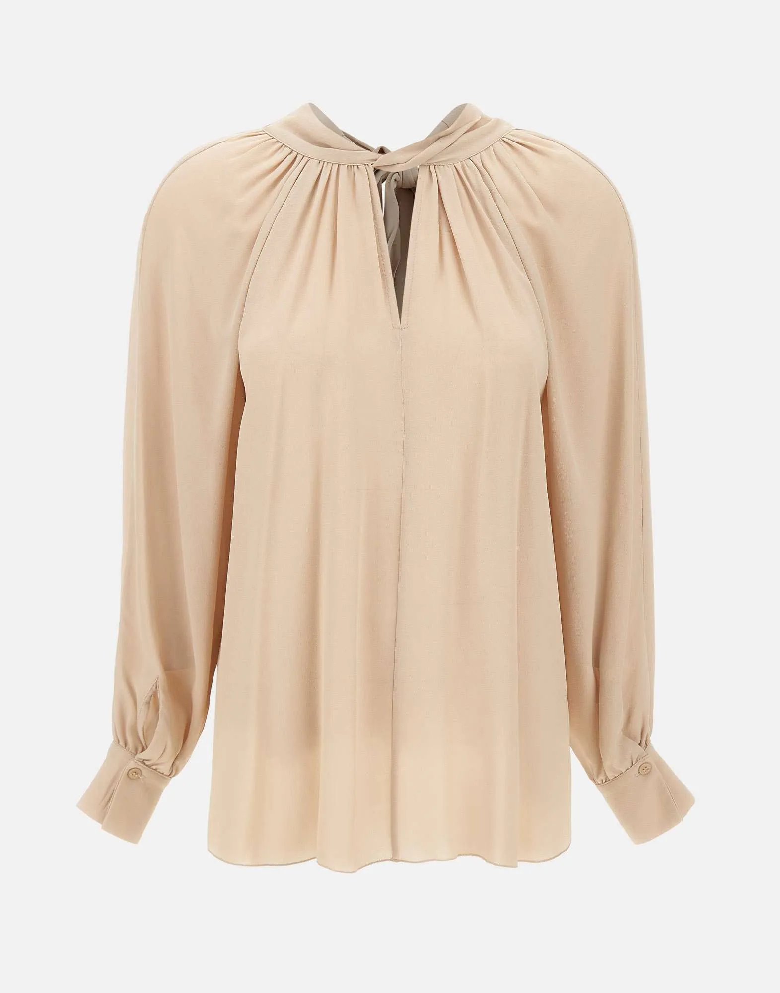 Rayon Puff Sleeve Nude Shirt