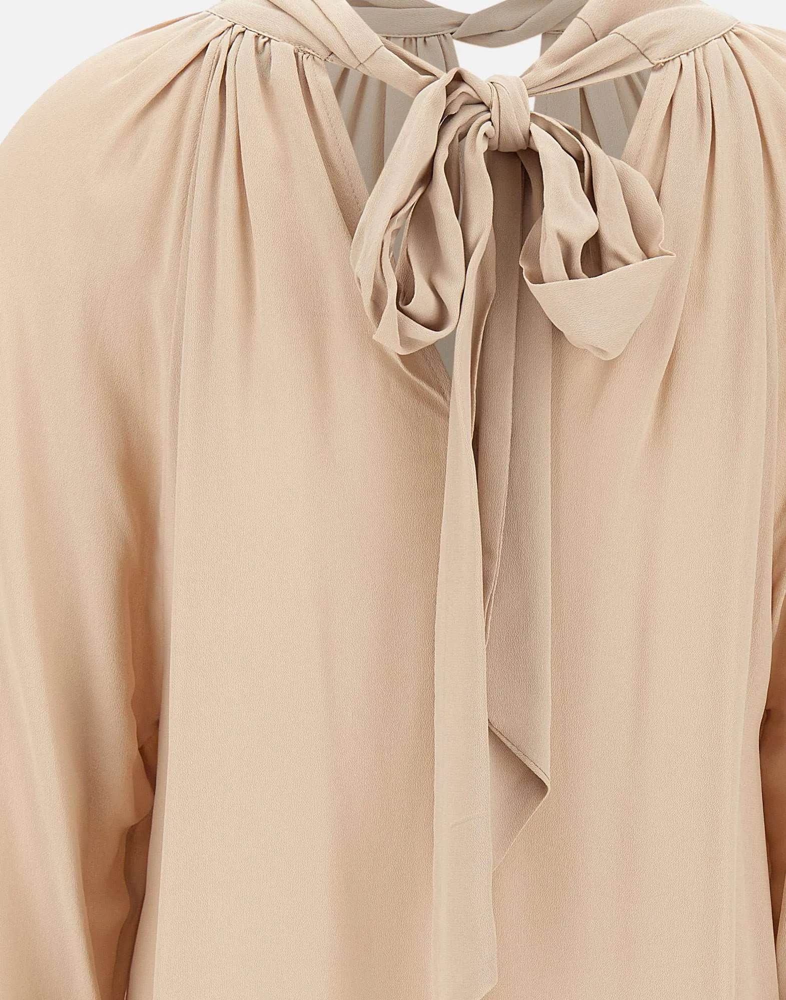 Rayon Puff Sleeve Nude Shirt