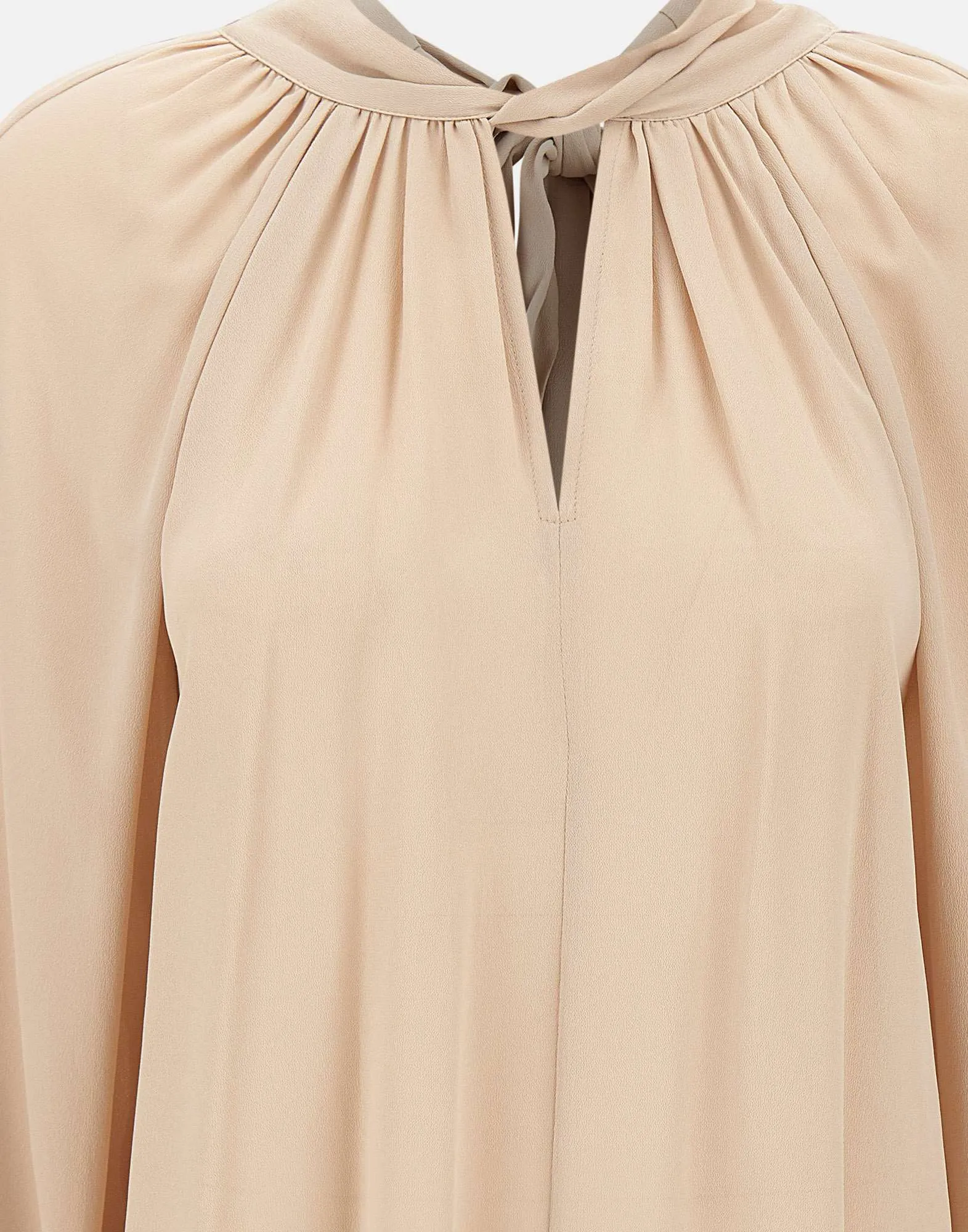 Rayon Puff Sleeve Nude Shirt