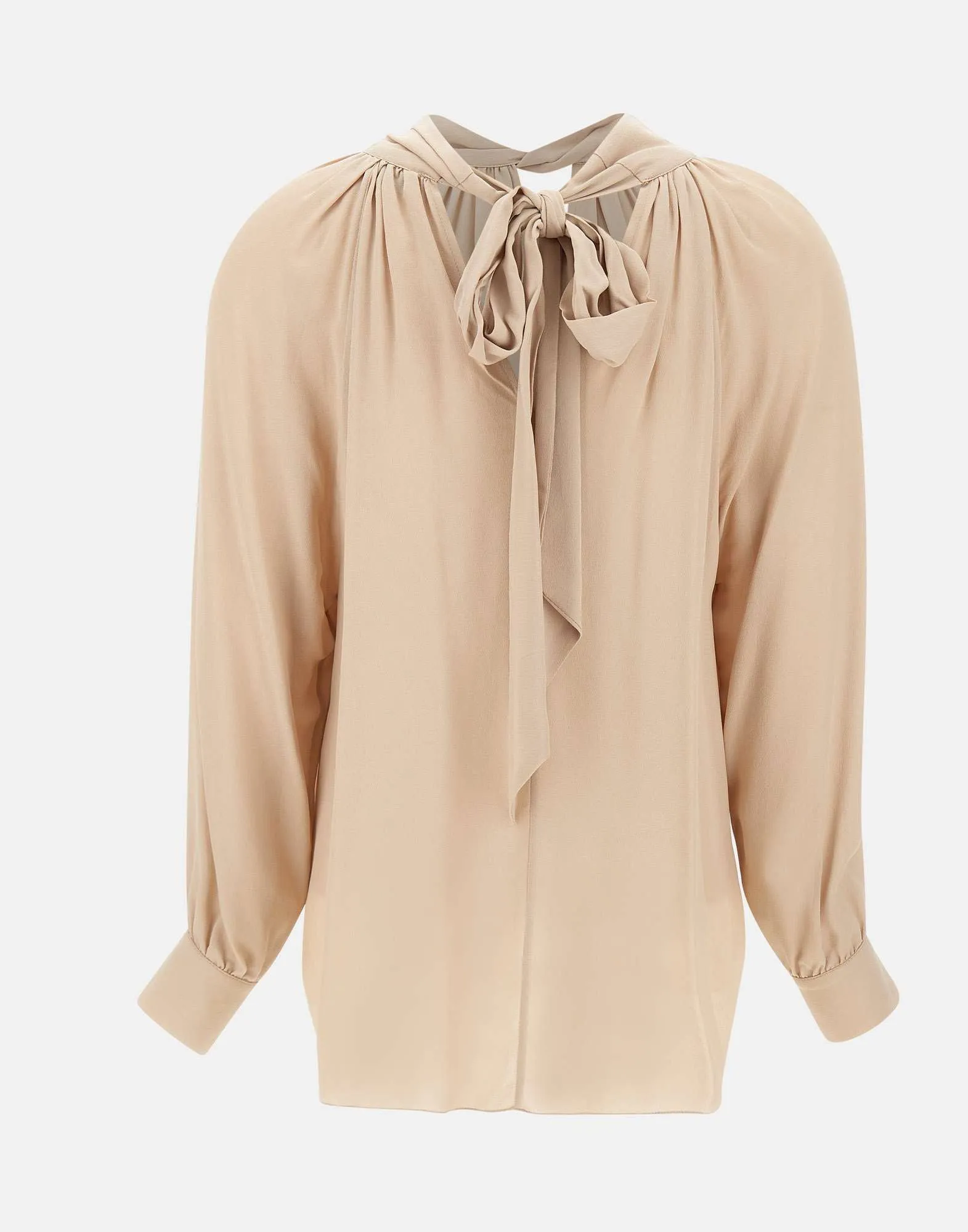 Rayon Puff Sleeve Nude Shirt