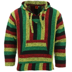 Recycled Mexican Baja Jerga Hoody - Rasta