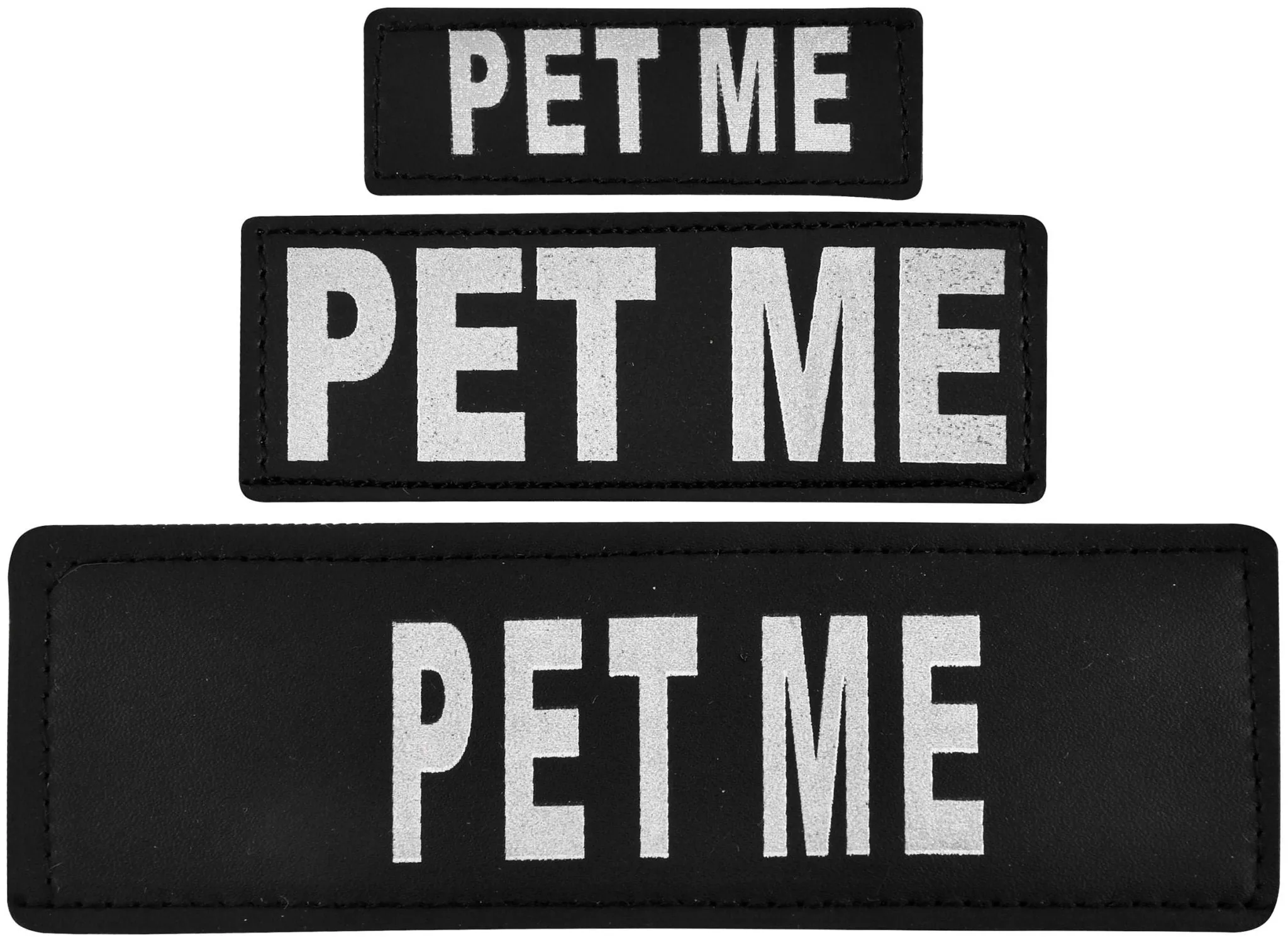 Reflective "Pet Me" Patches, Set of 2