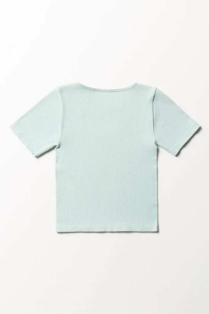 Seamless Short Sleeve T-Shirt Aqua