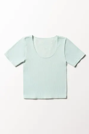 Seamless Short Sleeve T-Shirt Aqua