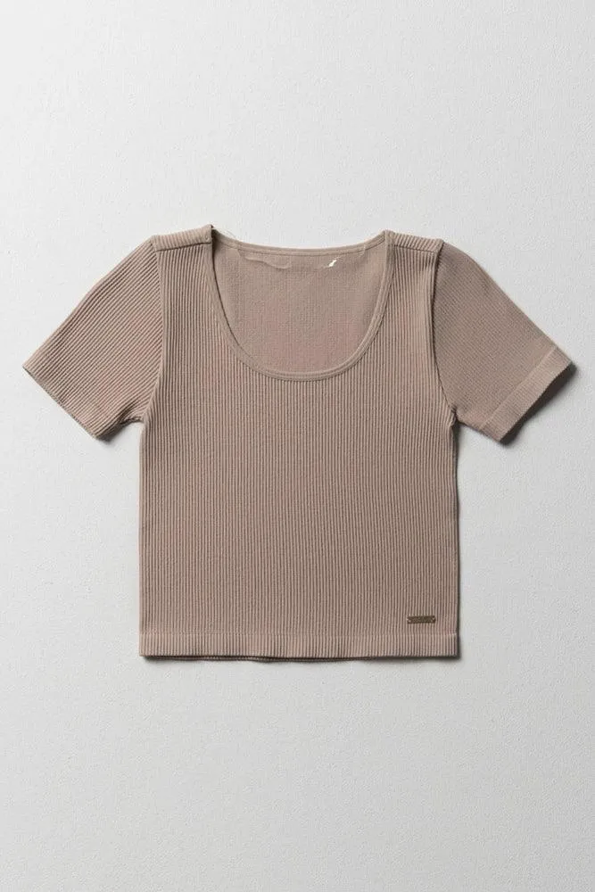 Seamless Short Sleeve T-Shirt Natural