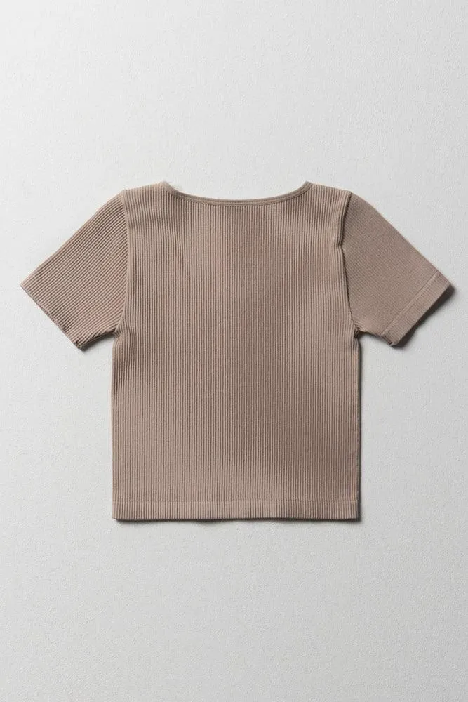 Seamless Short Sleeve T-Shirt Natural