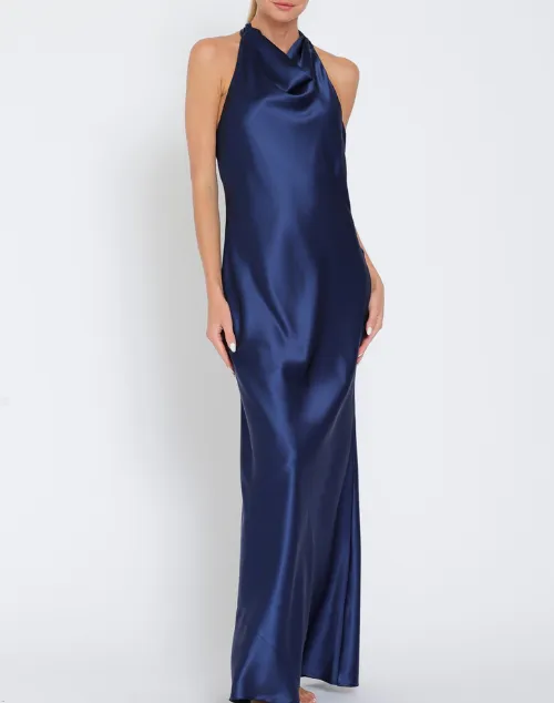 Serena Cowl Neck Satin Maxi Dress