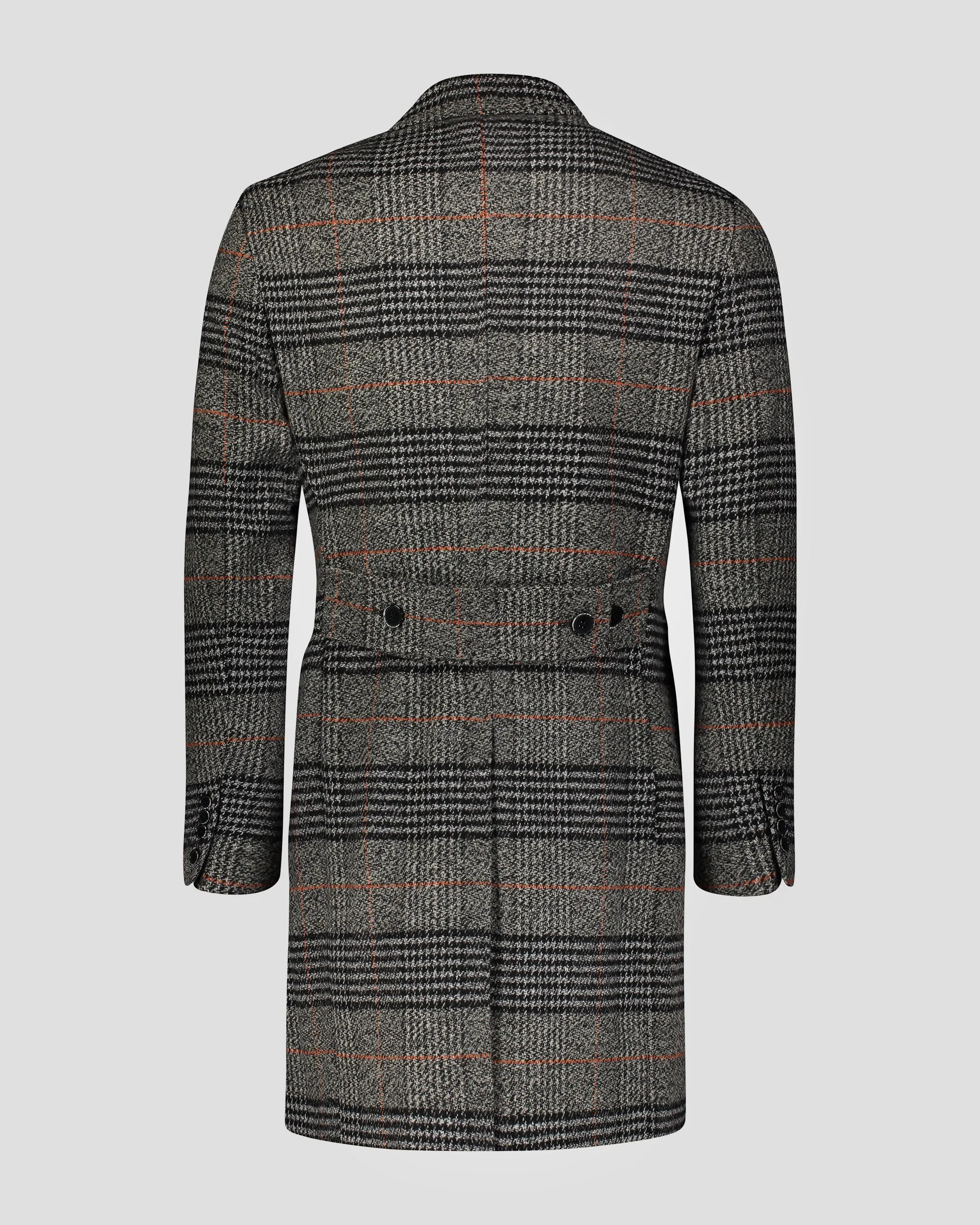 SG Men's Anniversary V Double Breasted Topcoat – Grey   Orange Plaid