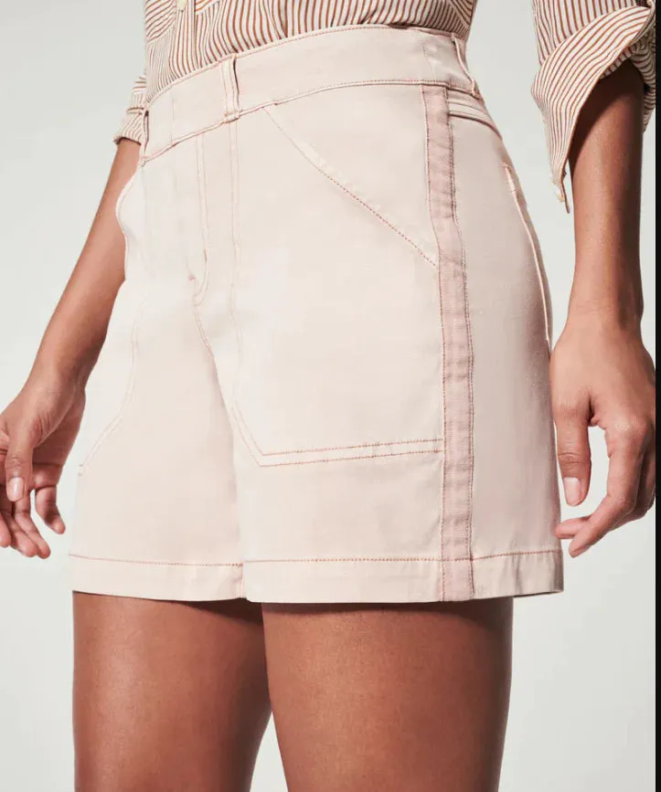 Spanx Pale Pink Stretch Twill Shorts