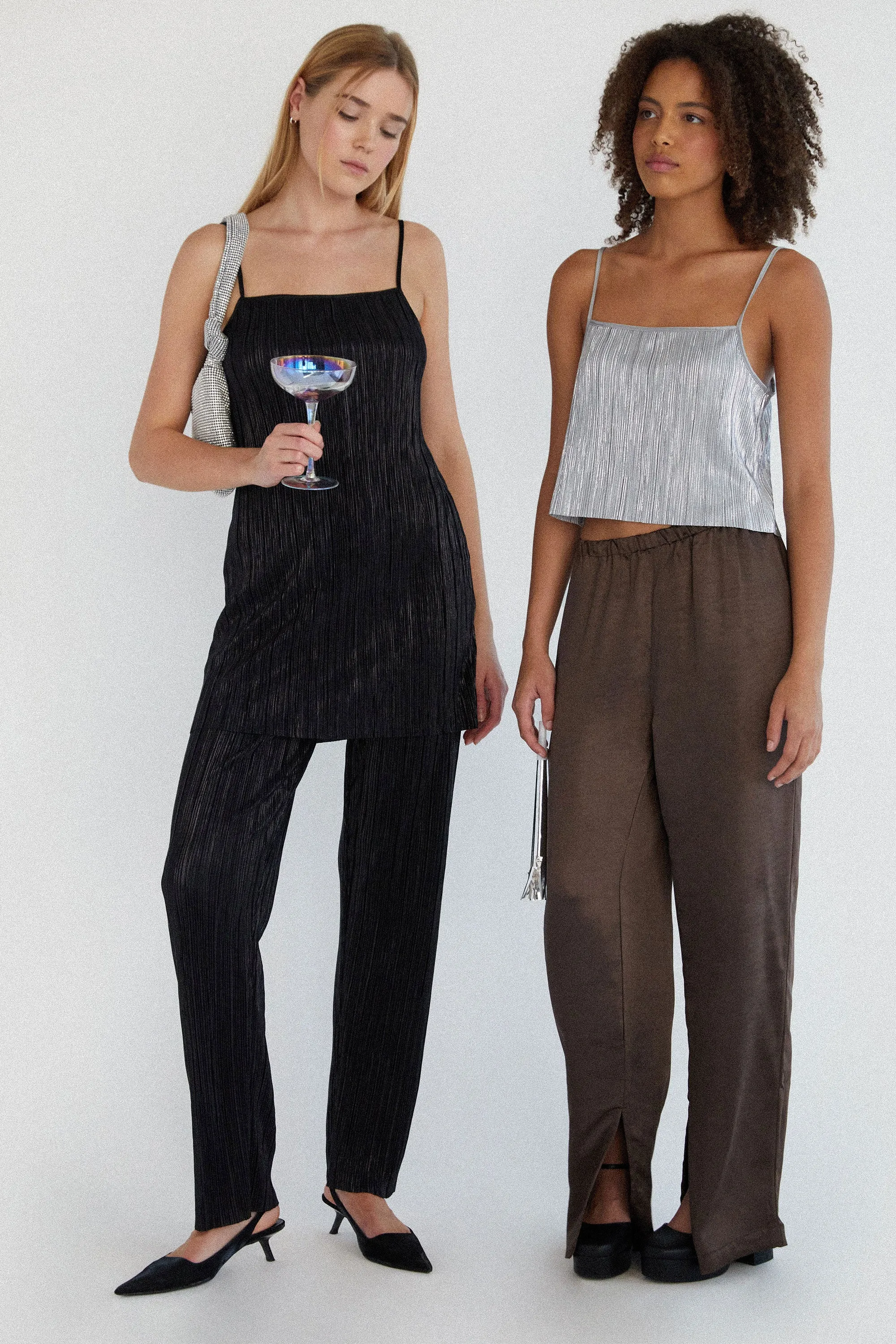 SPARKLY PLEATED PANT