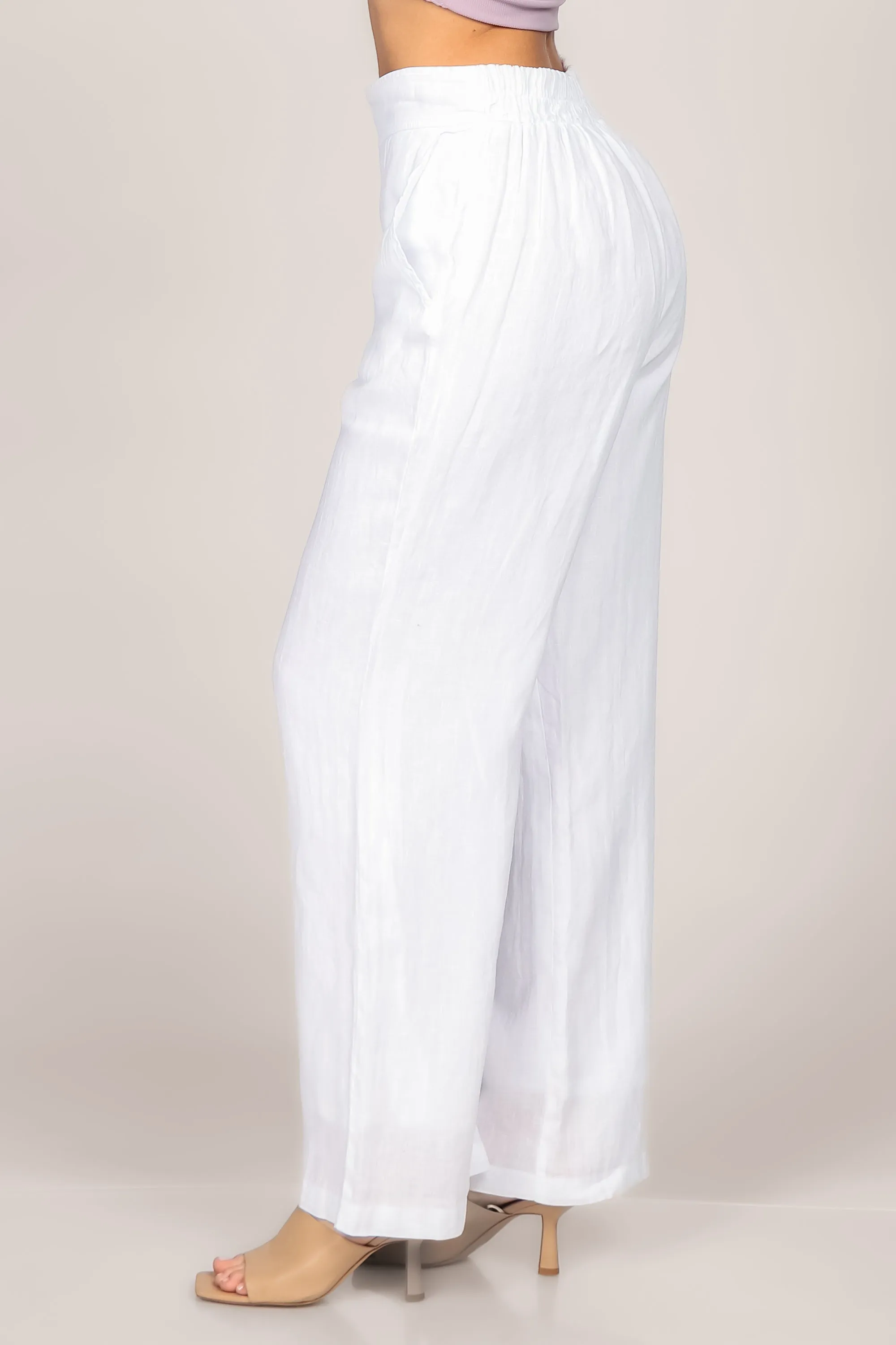 Straight Leg Lined Linen Pants