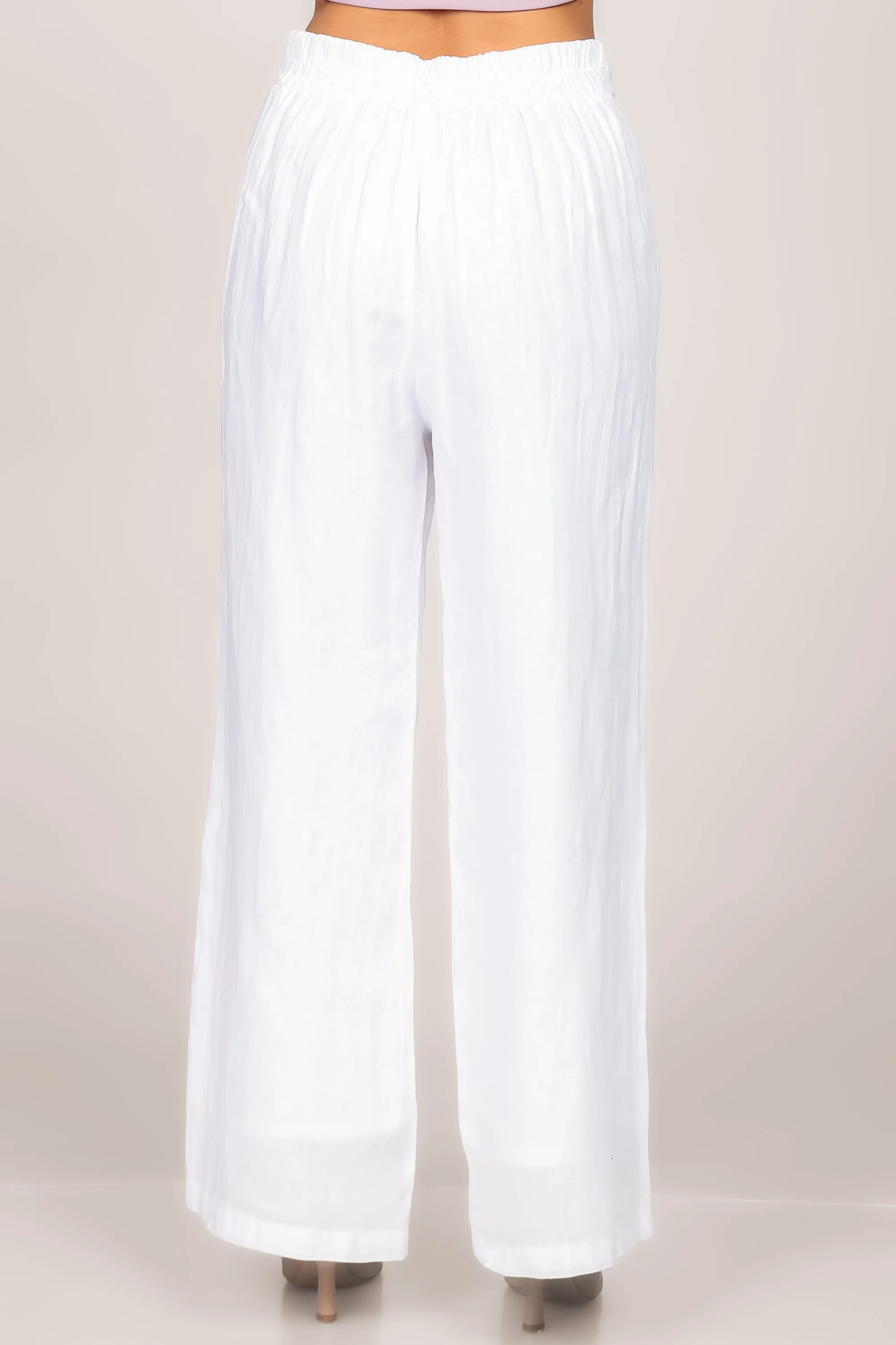 Straight Leg Lined Linen Pants