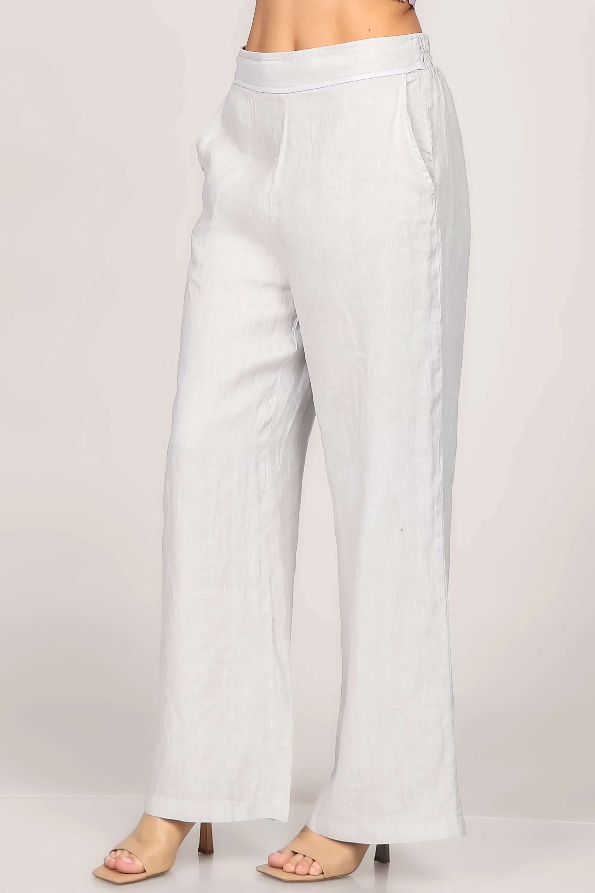 Straight Leg Lined Linen Pants