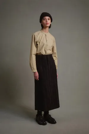 THE SCOUT SKIRT / CRUMPLED STRIPE WALNUT