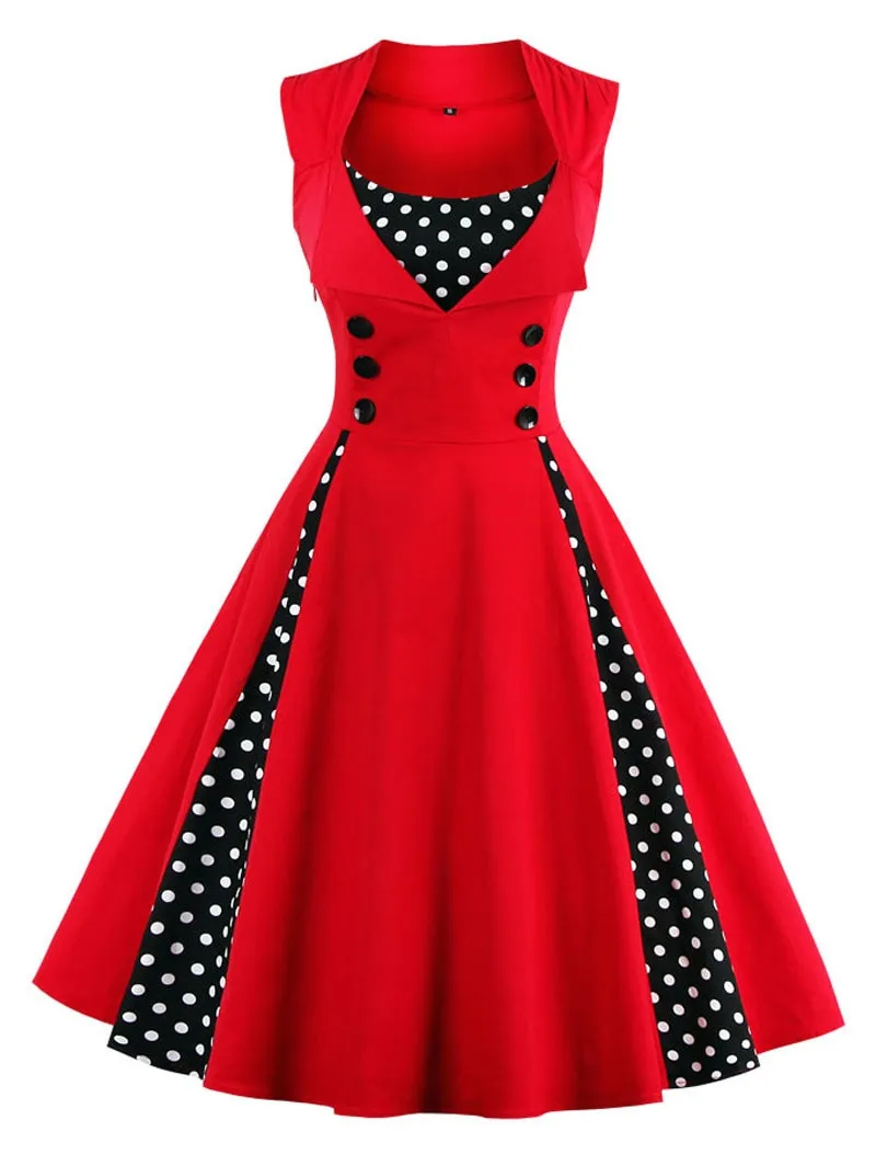 VenusFox Retro Vintage Dress 50s Swing Pin Up Dresses