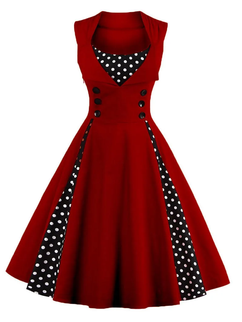 VenusFox Retro Vintage Dress 50s Swing Pin Up Dresses