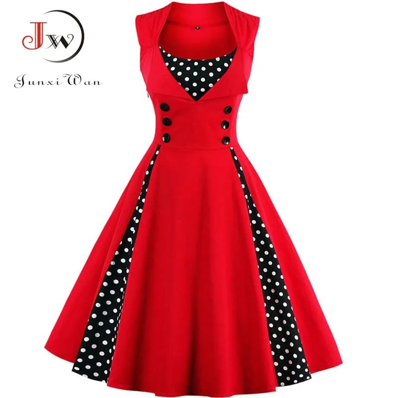 VenusFox Retro Vintage Dress 50s Swing Pin Up Dresses