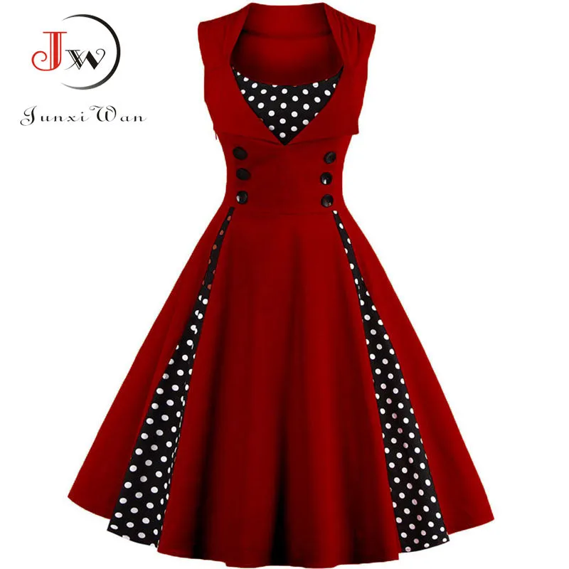 VenusFox Retro Vintage Dress 50s Swing Pin Up Dresses