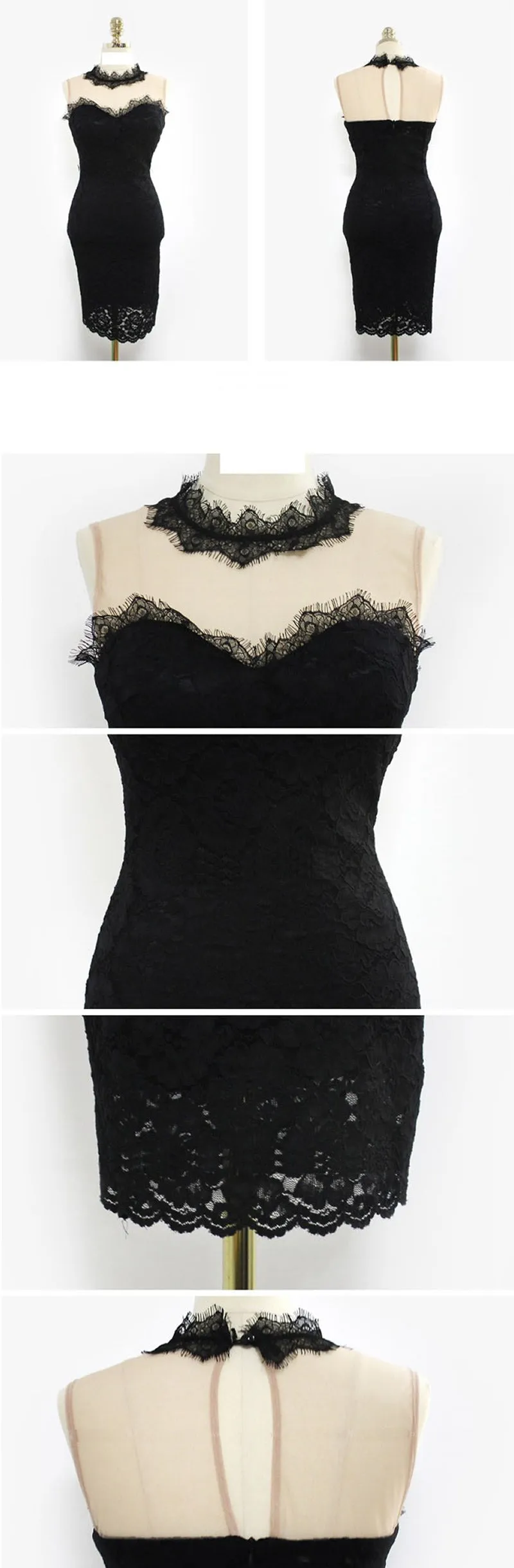 VenusFox Vest Sexy Bodycon Mini Lace Dress