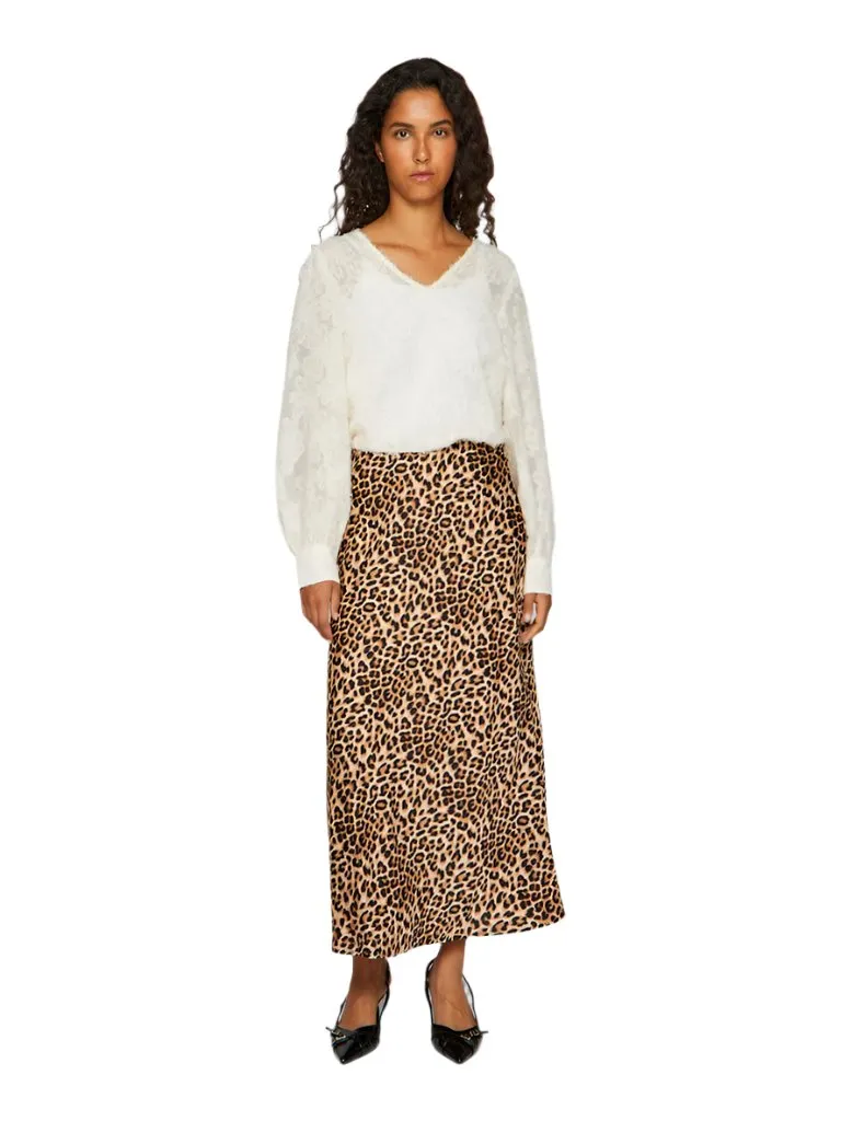 Vila Womens Skirt Ellette HW Long Caramel Cafe