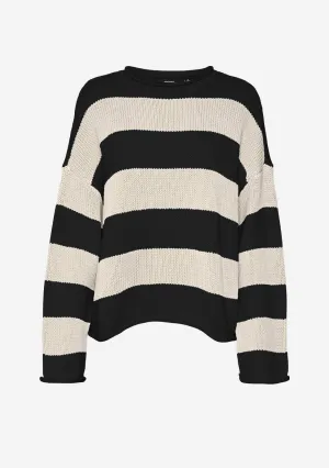 VMLeonora LS Rolledge Striped Sweater