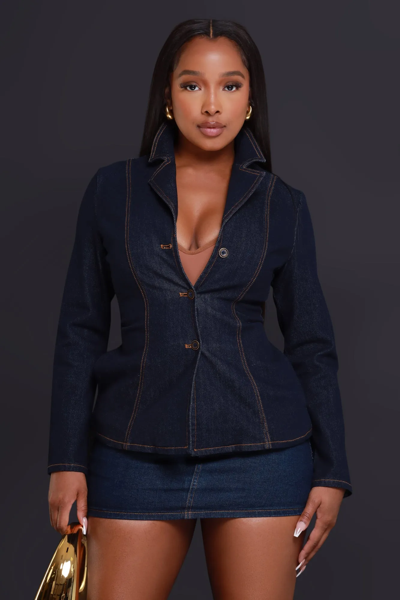 What's Good Long Sleeve Button Up Denim Jacket - Dark Wash