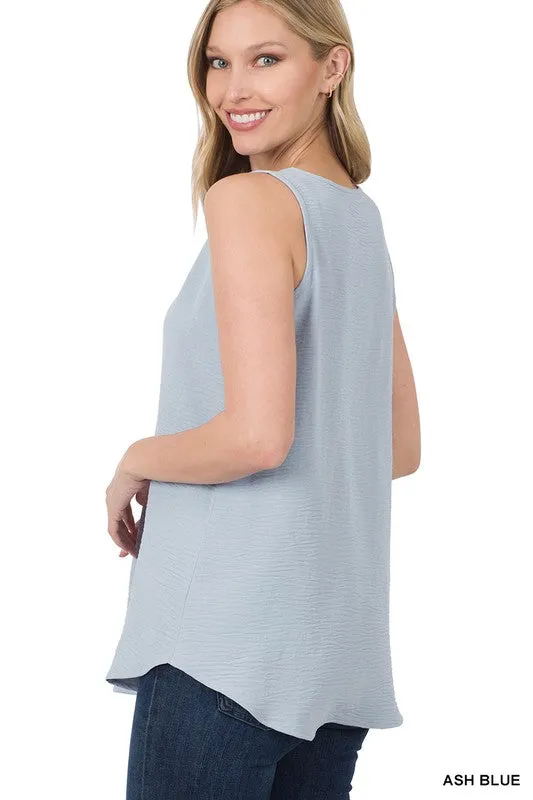 Woven Airflow V-Neck Sleeveless Top